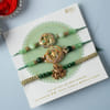 Gift Divinity CZ And Pearl Rakhi (Set of 3)