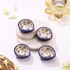 Buy Diwali Blue Diya - Set of 4