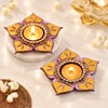 Diwali Flower Tealight Holders - Set of 2