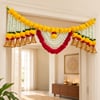Gift Diwali Marigold Door Toran with Golden Bells