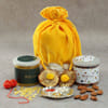 Dry Fruits & Mishri in Potli with Roli & Chawal Online