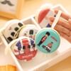 Gift Earphone Case Round Tin Steel Zipper - Assorted Design - 1 Piece