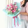 Elegant Aqua Pink Roses Bouquet Online