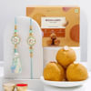 Elegant Bhaiya Bhabhi Rakhi And Besan Laddoo Combo Online