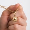 Gift Elegant Gold Sun Pendant Necklace for Father's Day