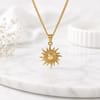Elegant Gold Sun Pendant Necklace for Father's Day