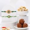 Elegant Green Kundan Rakhis Hamper - Set Of 2 Online