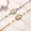 Buy Elegant Kundan with Mother of Pearl Rakhi Set of 2