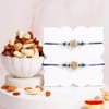 Elegant Mother of Pearl Rakhi with Dry Fruits Gift Set
