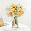 Elegant Peach Rose Vase Arrangement Online