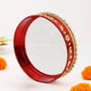 Elegant Red Karwa Chauth Channi And Diya Combo Online