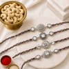 Elegant Silver Charm Rakhi with Cashews Online