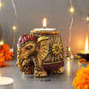 Gift Elephant Hand Painted T-Light Holder (set of 2)