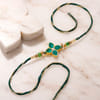 Buy Emerald Clover Stone Rakhi