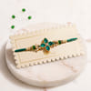 Shop Emerald Clover Stone Rakhi