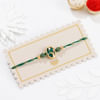 Buy Emerald Leaf Kundan And Meenakari Rakhi