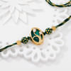 Emerald Leaf Kundan And Meenakari Rakhi Online