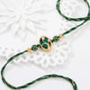 Gift Emerald Leaf Kundan And Meenakari Rakhi