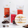 Enchanting Kundan Rakhi Set Of 3 And Chocolates Online