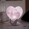 Gift Enchanting Love - Personalized 3D Moon Heart Lamp With Stand