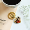 Gift Endearing Memories Personalized Heart-Shaped Gold Keychain