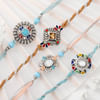 Enthralling Blue Stone Rakhi Set Of 4