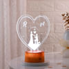 Gift Evergreen Love Personalized LED Lamp - Wooden Finish Base