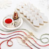 Exquisite Kundan Pearl Rakhi Set Of 4 With Kaju Katli Online