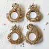 Gift Exquisite Mirror Embellished Kalash And Mayur Pankhi Diyas - Set Of 4