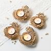 Buy Exquisite Mirror Embellished Kalash And Mayur Pankhi Diyas - Set Of 4