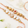 Gift Exquisite Pearlwork Rakhis And Gulab Jamun Combo