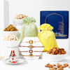 Exquisite Rakhis And Nutritious Treats Hamper Online