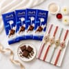 Fancy Pearl Kundan Rakhi Set with Lindt Chocolates Online