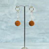 Gift Fancy Wood, Pearl and Crystal Earrings