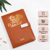 Gift Father's Day Personalized Brown Diary And Pen Combo