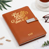 Buy Father's Day Personalized Brown Diary And Pen Combo