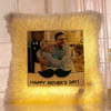 Gift Father's Day Personalized Mustache LED Fur Cushion