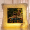 Gift Father's Day Personalized My Father My Hero LED Fur Cushion