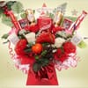 Festive Candle & Chocolate Delight Bouquet