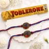Festive Peacock Meena Rakhi Set with Toblerone Online