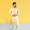 Gift Fine Fawn Poly Cotton Kurta Set for Men