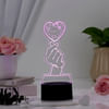 Gift Finger Heart Personalized Black Base LED Lamp