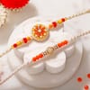 Gift Floral Beaded Rakhi Hamper with Lindt