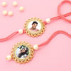 Floral CZ Personalized Bhaiya Bhabhi Rakhi Online