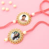 Floral CZ Personalized Bhaiya Bhabhi Rakhi