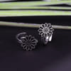 Gift Floral Oxidised Toe Rings