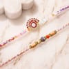 Gift Floral Peacock Rakhi and Kaju Katli Combo