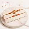 Shop Floral Wheel and Beaded Designer Rakhi Set of 2
