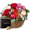 Flower arrangement 'Christmas Story' with fairy lights and A
