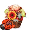 Flower arrangement 'Happy Surprise' with Munz chocolate lady